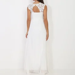 Online La Modeuse Robe longue à dentelle Blanc