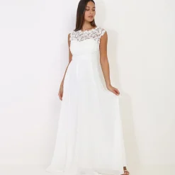 Online La Modeuse Robe longue à dentelle Blanc