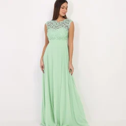 Clearance La Modeuse Robe longue à dentelle Vertmenthe