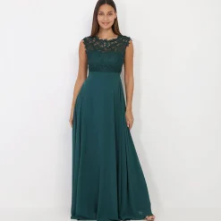 Clearance La Modeuse Robe longue à dentelle grandes tailles Vert