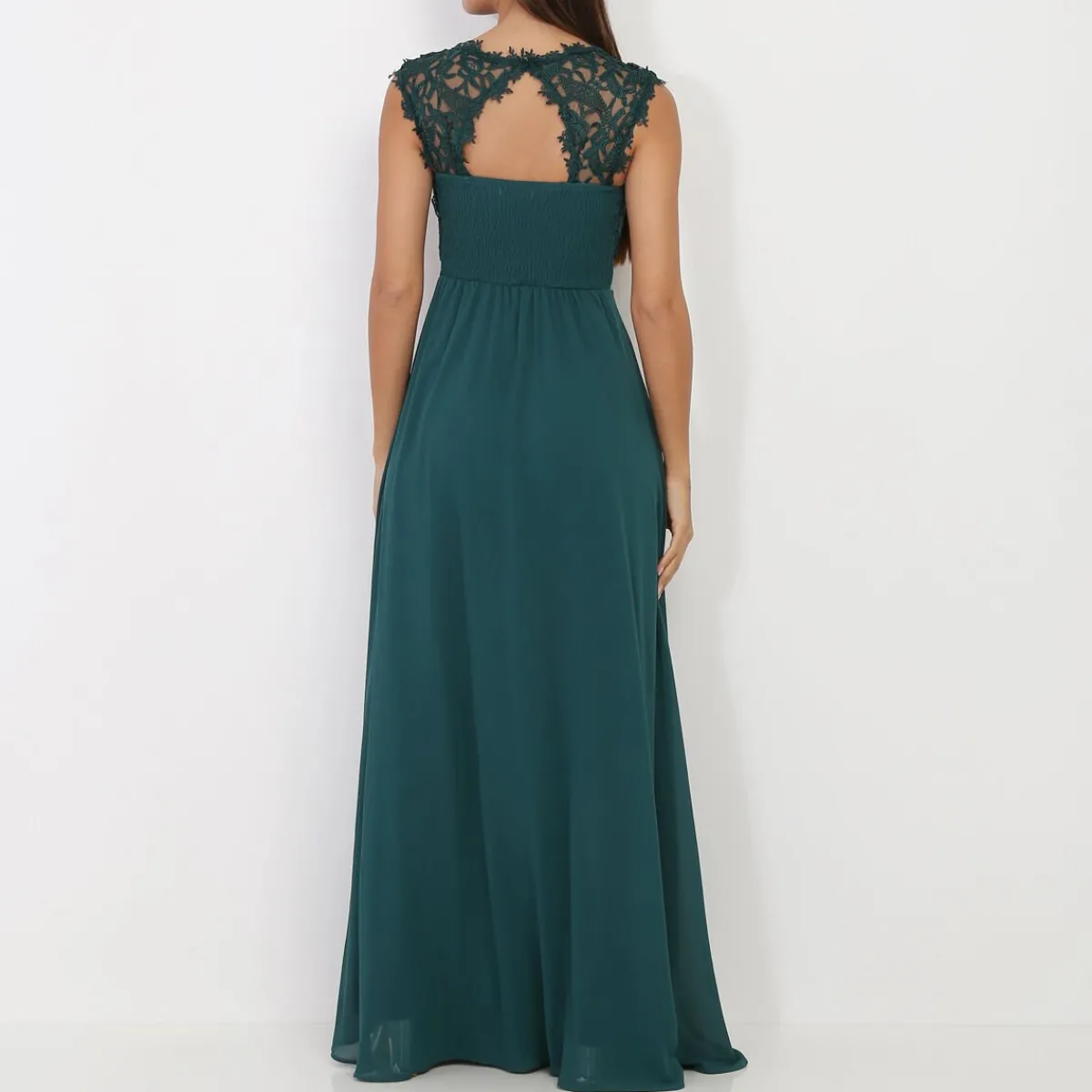 Clearance La Modeuse Robe longue à dentelle grandes tailles Vert