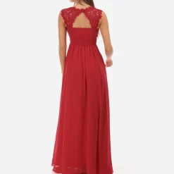 Discount La Modeuse Robe longue à dentelle grandes tailles Rouge