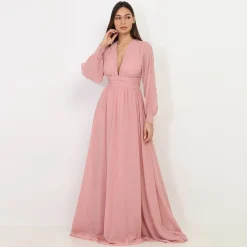 Best La Modeuse Robe longue à manches ouvertes VieuxRose