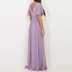 Clearance La Modeuse Robe longue à manches papillons Violet