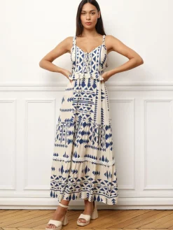 Best La Modeuse Robe longue à motif ethnique Bleu