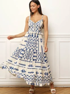 Best La Modeuse Robe longue à motif ethnique Bleu