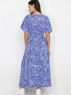 Best La Modeuse Robe longue à motif tacheté Bleu