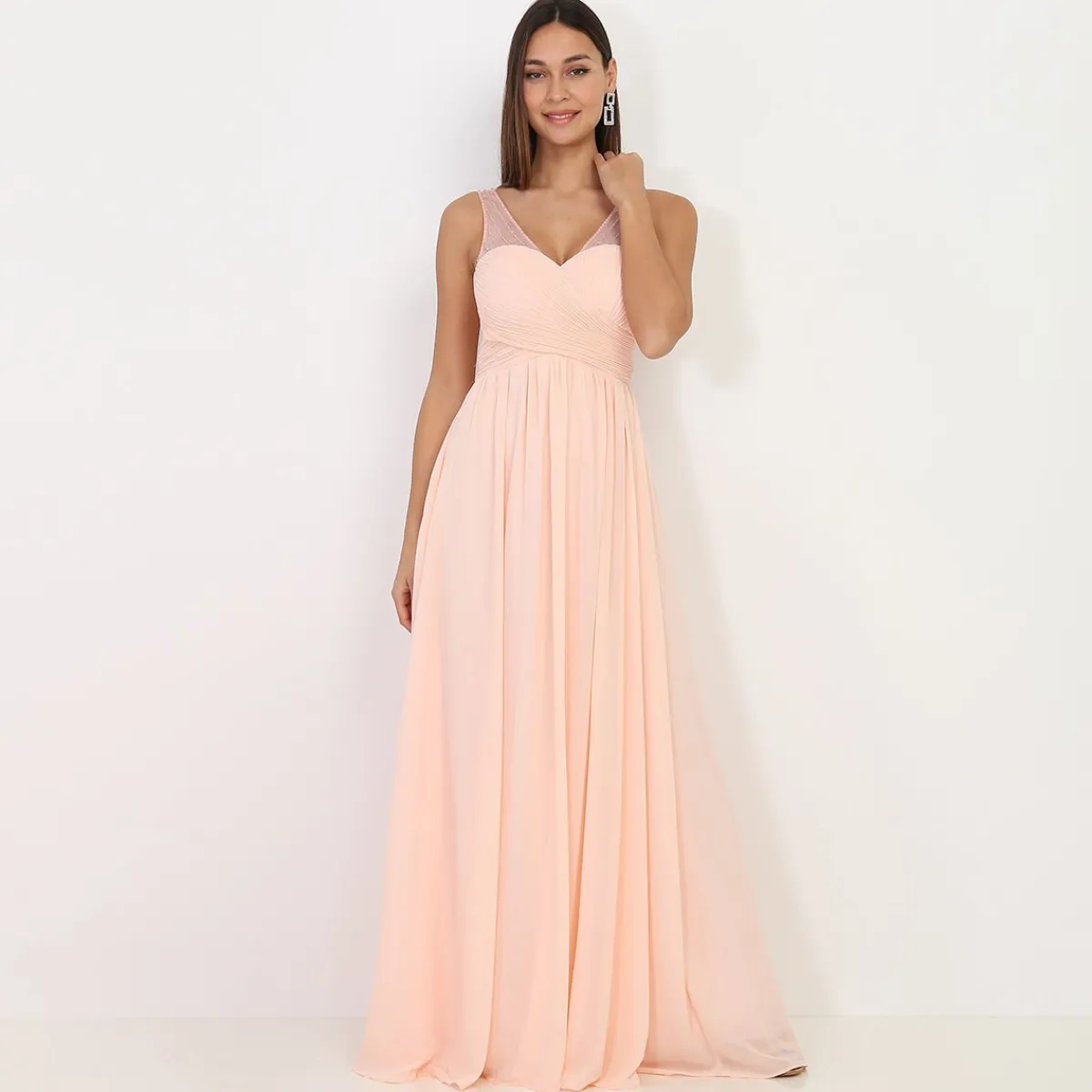 Best La Modeuse Robe longue à strass Rose
