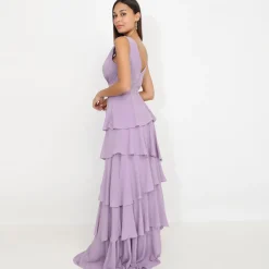 New La Modeuse Robe longue à volants Violetclair