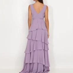 New La Modeuse Robe longue à volants Violetclair