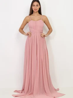 La Modeuse Robe longue bustier drapée VieuxRose