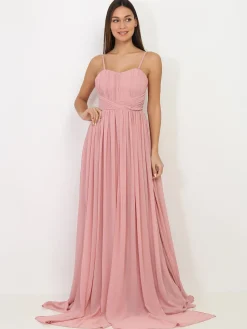 La Modeuse Robe longue bustier drapée VieuxRose