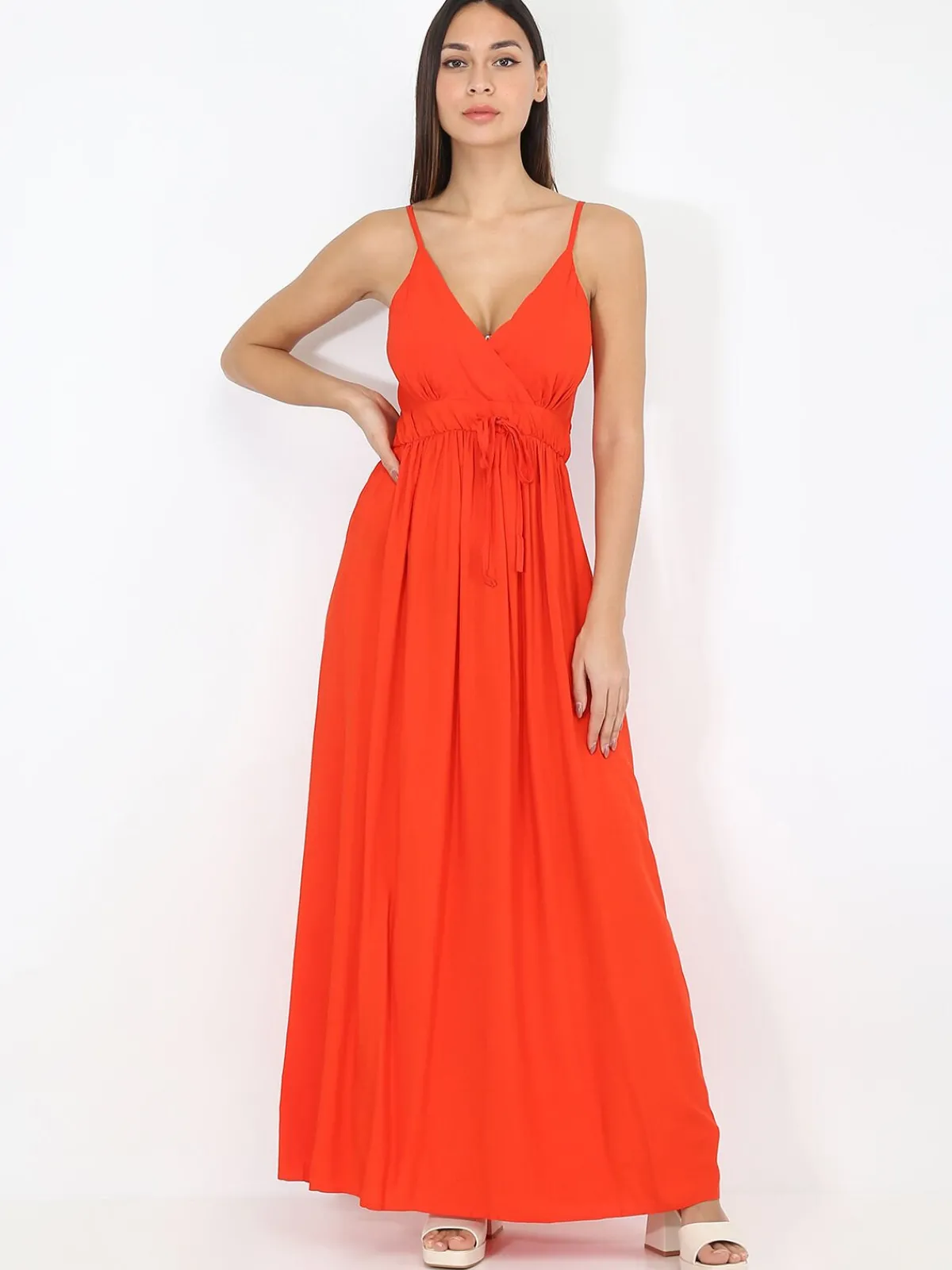 Hot La Modeuse Robe longue cache coeur Rouge
