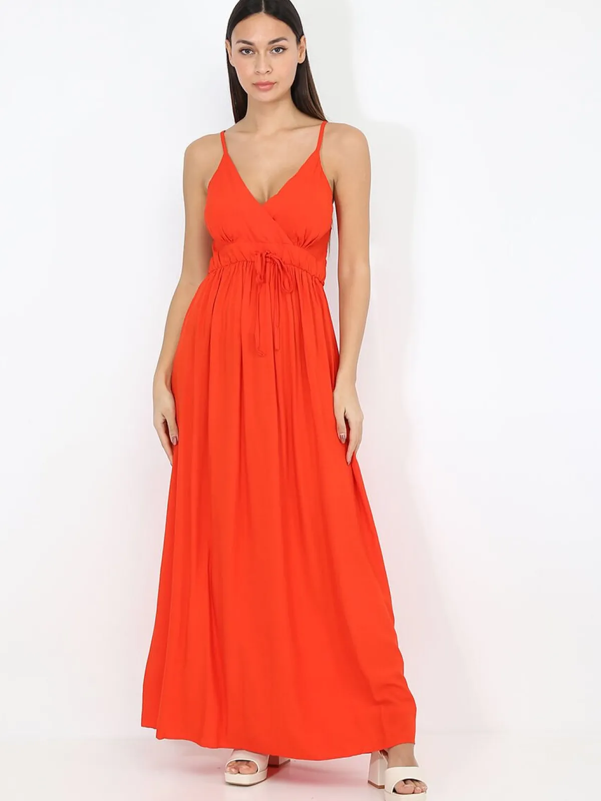 Hot La Modeuse Robe longue cache coeur Rouge