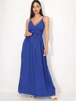 Online La Modeuse Robe longue cache coeur Bleu