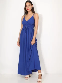 Online La Modeuse Robe longue cache coeur Bleu
