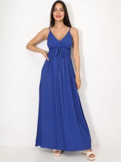 Online La Modeuse Robe longue cache coeur Bleu