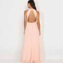 Best La Modeuse Robe longue drapée dos nu Rose