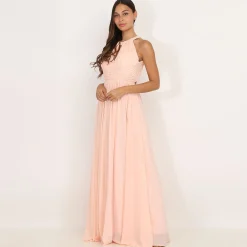 Best La Modeuse Robe longue drapée dos nu Rose