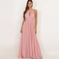 New La Modeuse Robe longue drapée dos nu VieuxRose