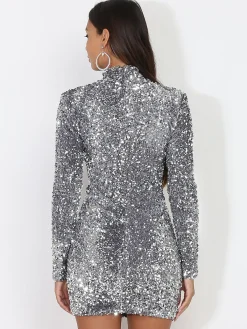 Outlet La Modeuse Robe moulante à sequins Gris
