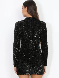 Hot La Modeuse Robe moulante à sequins Noir