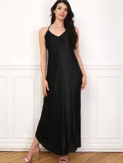 Best La Modeuse Robe plissée à bords arrondis Noir