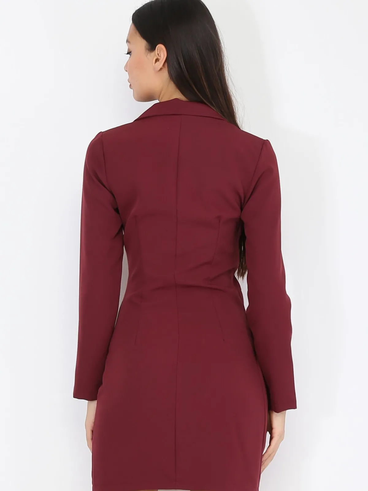 Best La Modeuse Robe portefeuille à boutons officiers Bordeaux