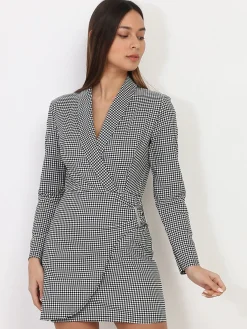 Hot La Modeuse Robe portefeuille à motifs vichy