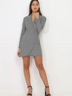 Hot La Modeuse Robe portefeuille à motifs vichy