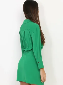 Best La Modeuse Robe portefeuille fluide à nouer Vert