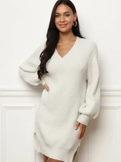 Online La Modeuse Robe pull avec fils brillants Ecru