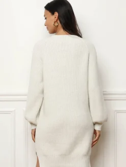 Online La Modeuse Robe pull avec fils brillants Ecru