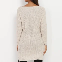 Clearance La Modeuse Robe pull en maille Beige