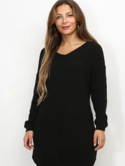 Best La Modeuse Robe pull en maille Noir