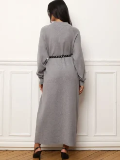 Sale La Modeuse Robe pull longue et ample Gris