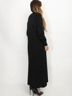 Discount La Modeuse Robe pull longue et ample Noir