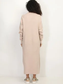 Best La Modeuse Robe pull longue et ample Beige