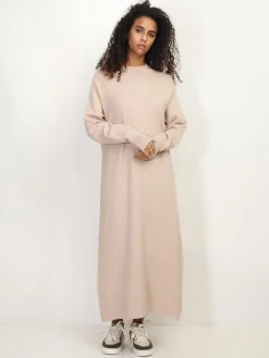 Best La Modeuse Robe pull longue et ample Beige