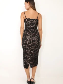 Best La Modeuse Robe style corset à dentelle Noir