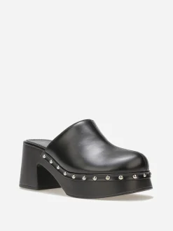Sale La Modeuse Sabots à talon et clous Noir