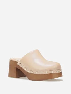Sale La Modeuse Sabots à talon et clous Nude