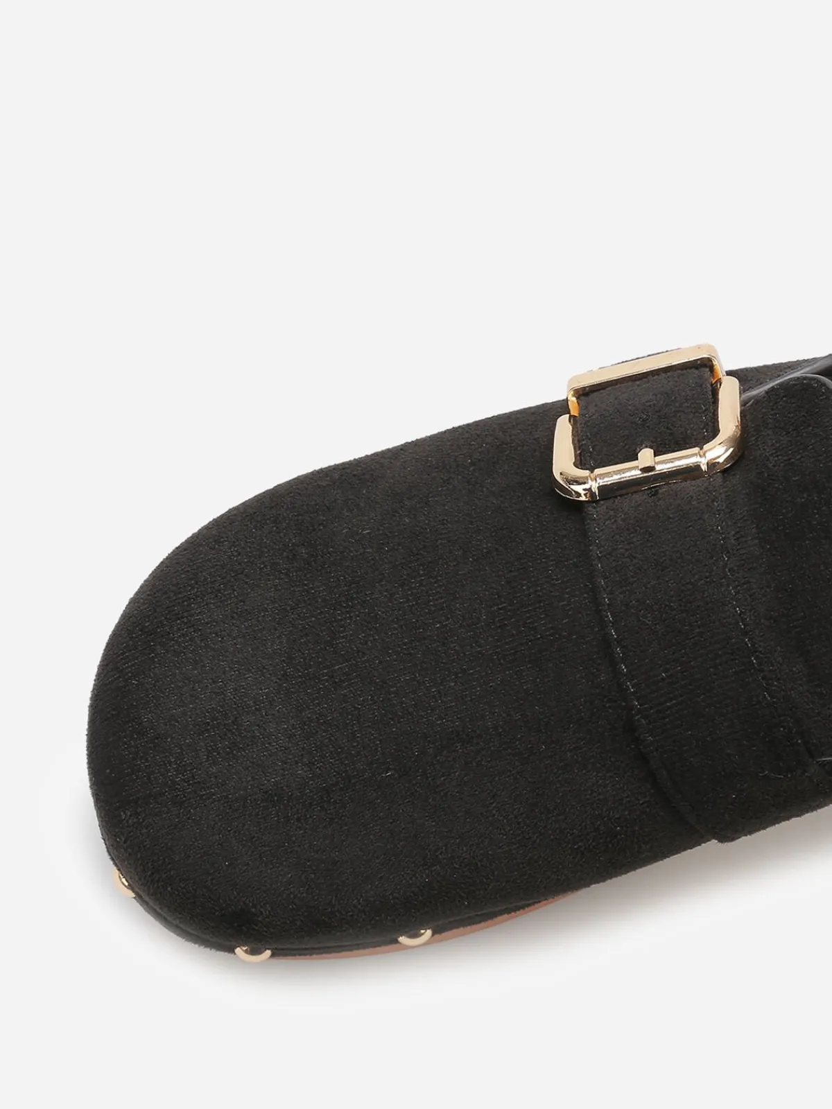 Clearance La Modeuse Sabots en suédine à boucle et clous Noir