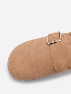 New La Modeuse Sabots en suédine à boucle et clous Kaki