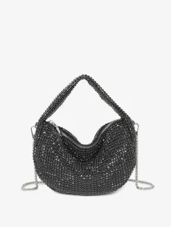 Sale La Modeuse Sac à main arrondi avec strass Noir