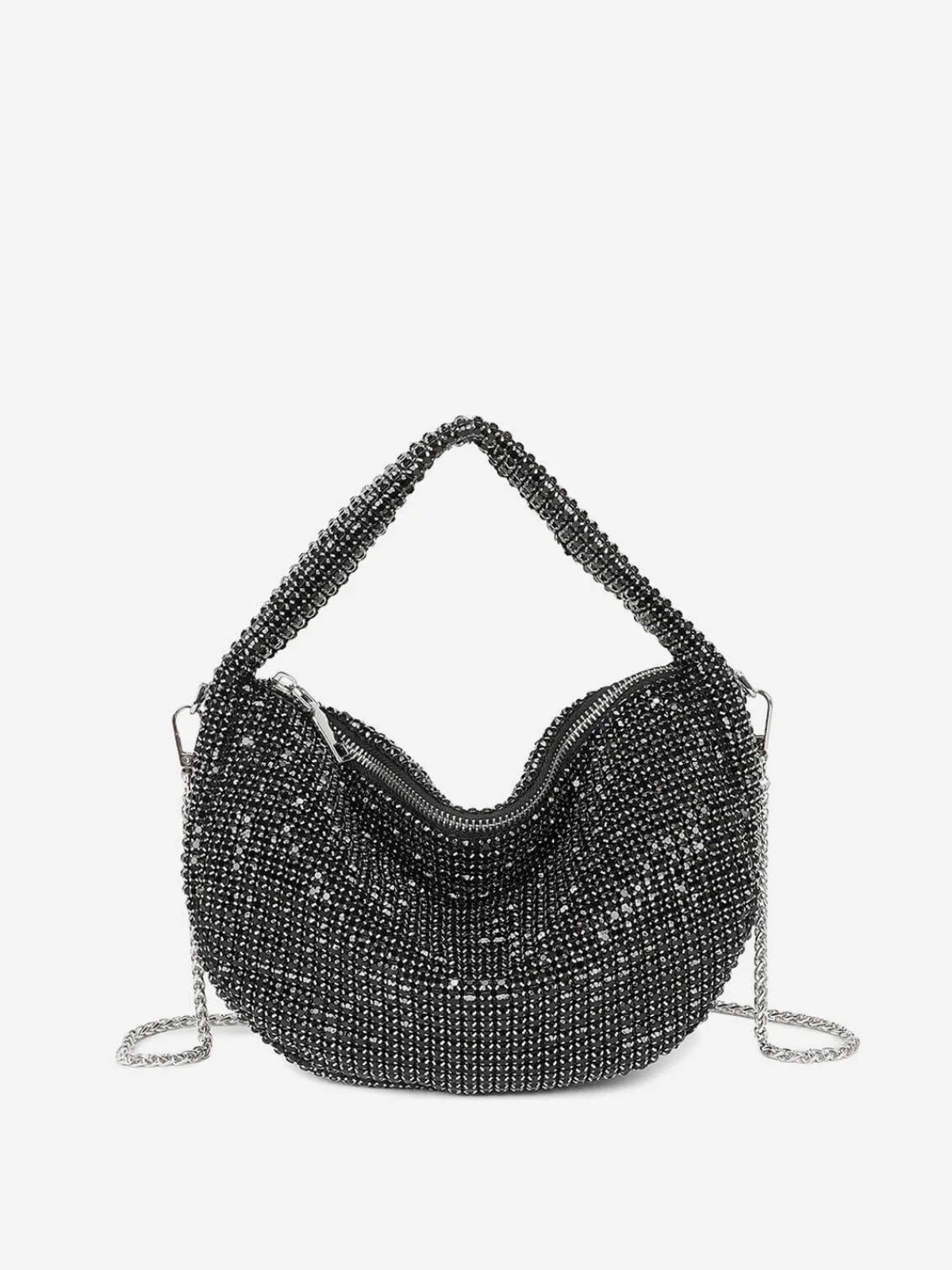 Sale La Modeuse Sac à main arrondi avec strass Noir
