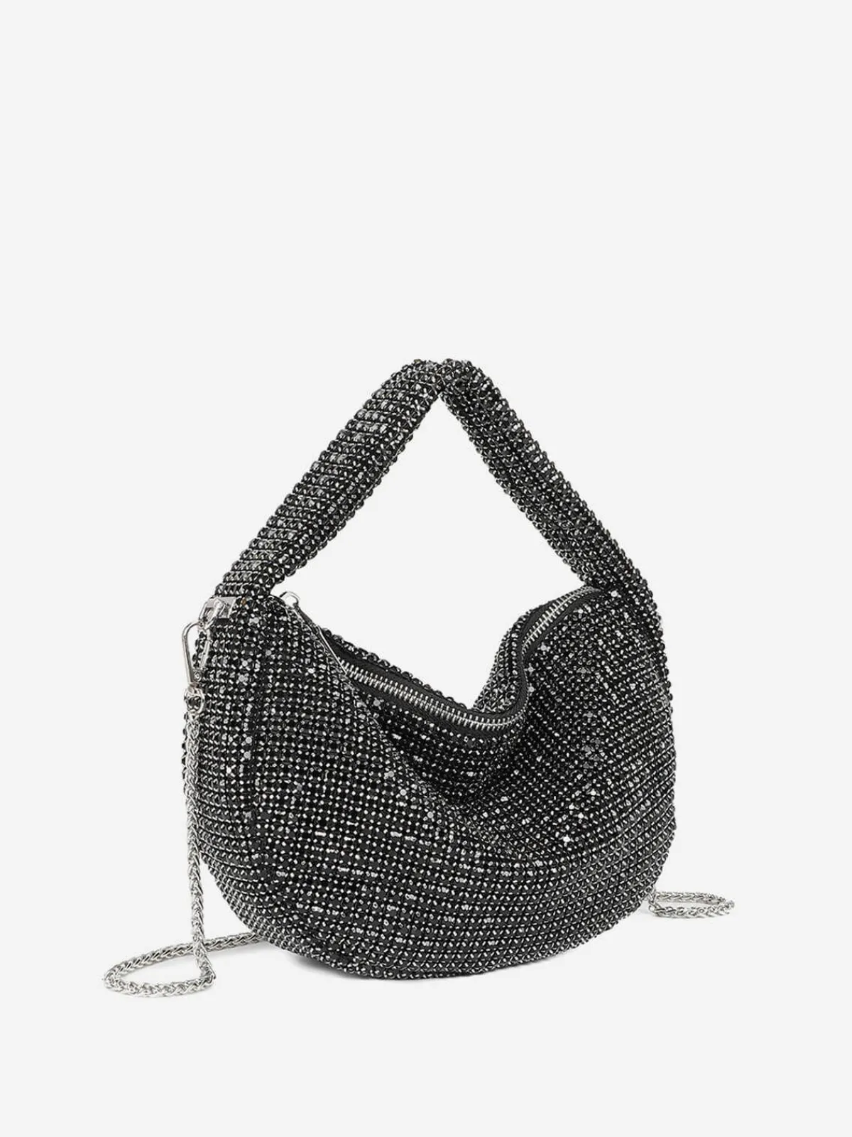 Sale La Modeuse Sac à main arrondi avec strass Noir