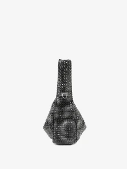 Sale La Modeuse Sac à main arrondi avec strass Noir