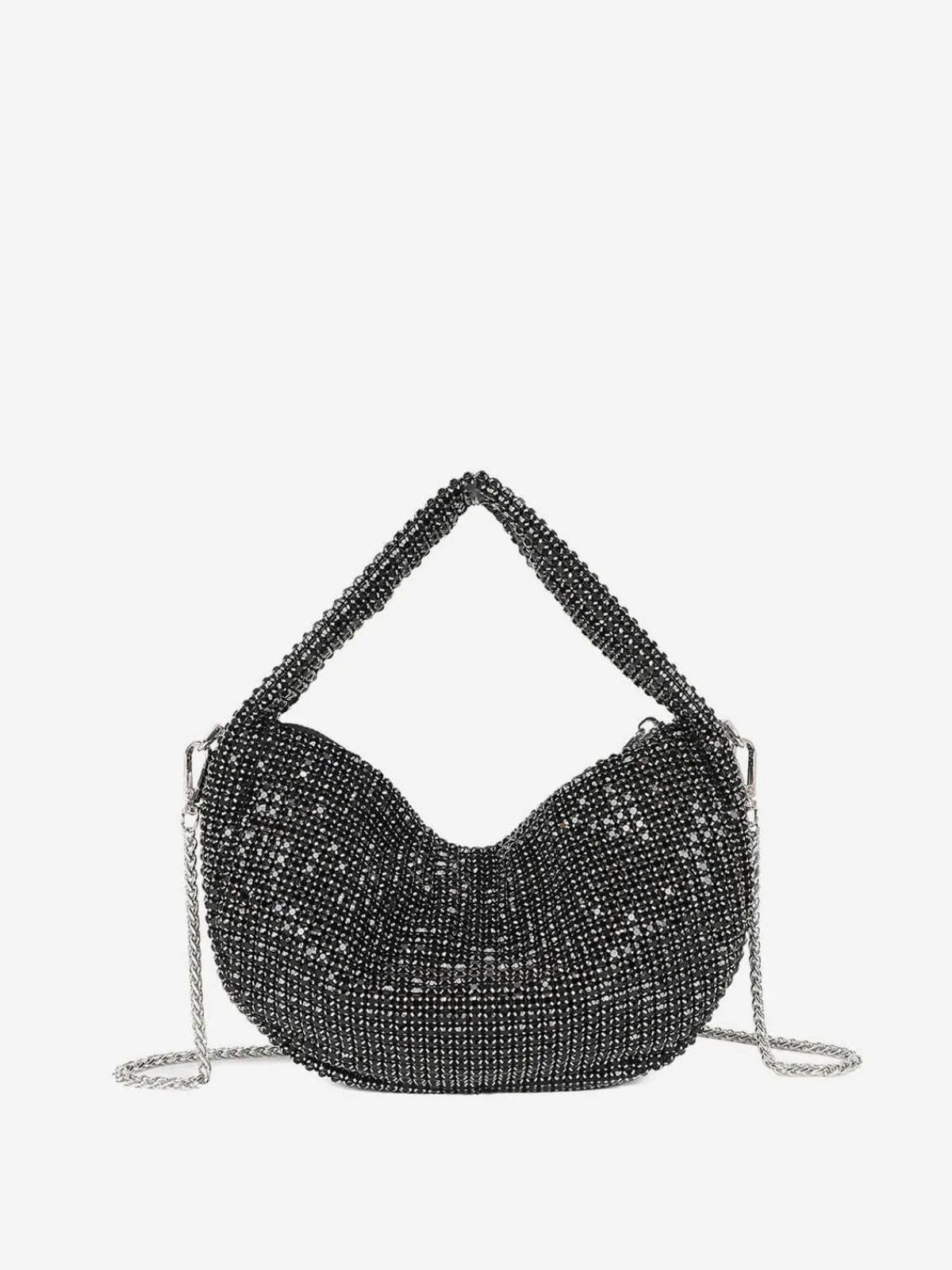 Sale La Modeuse Sac à main arrondi avec strass Noir