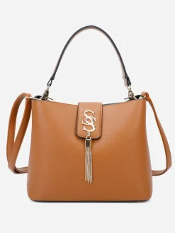 Discount La Modeuse Sac à main avec pampille Marron